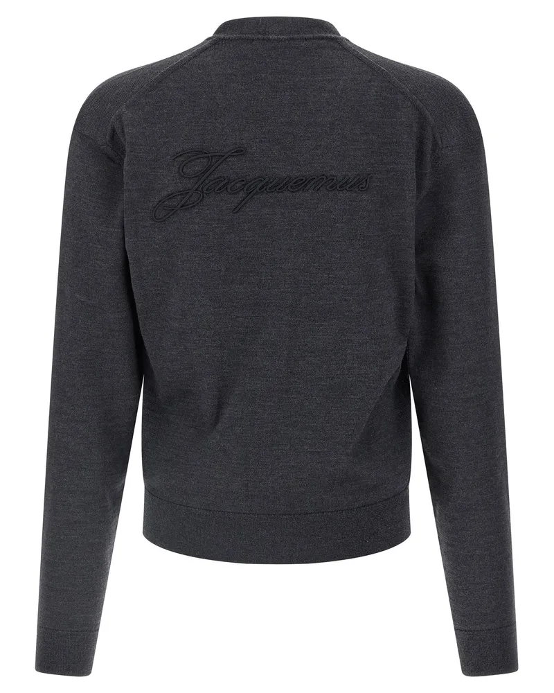 Jacquemus Merino Wool Cardigan — Gray Gray