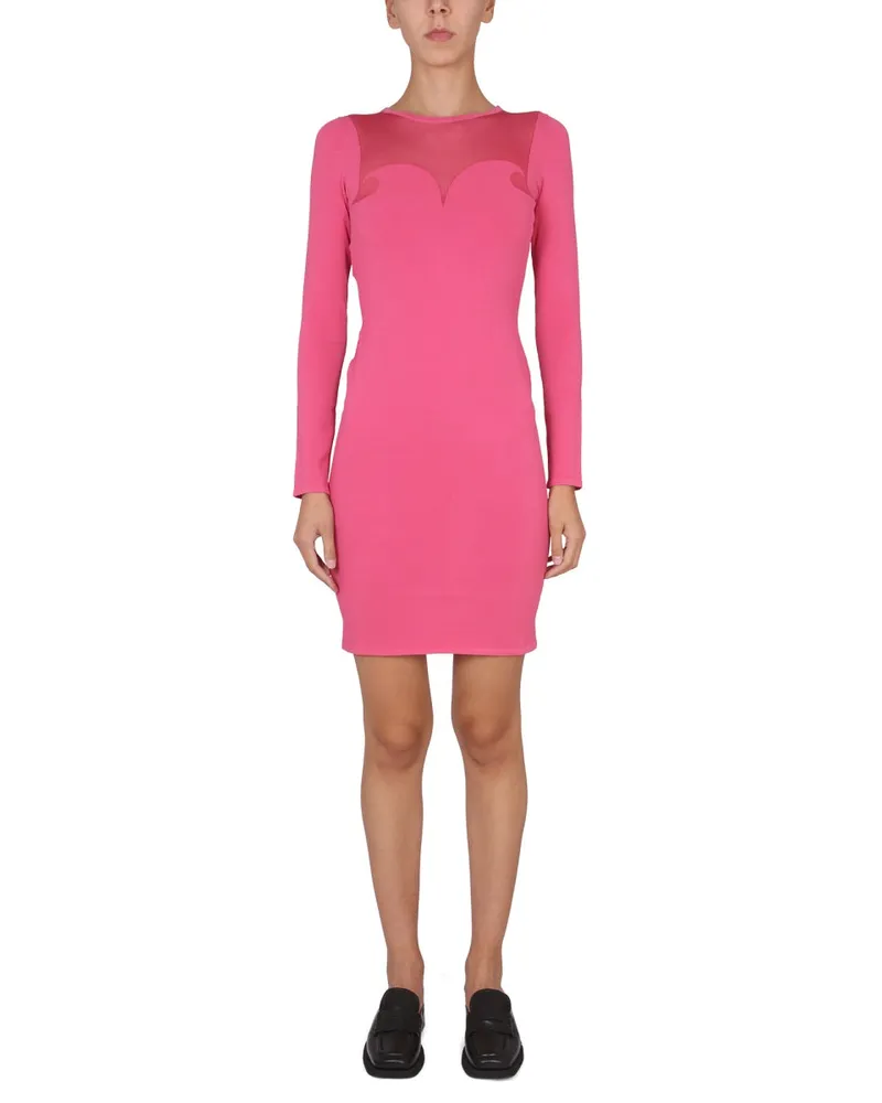 Moschino Slim Fit Viscose Dress — Pink Pink