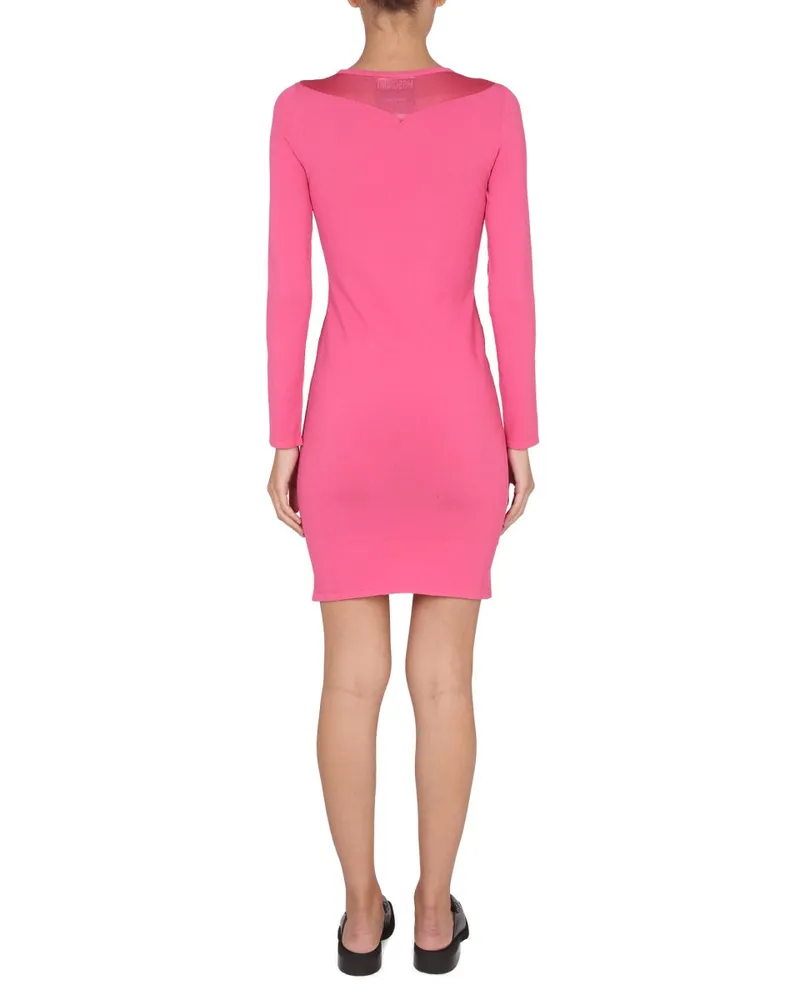 Moschino Slim Fit Viscose Dress — Pink Pink