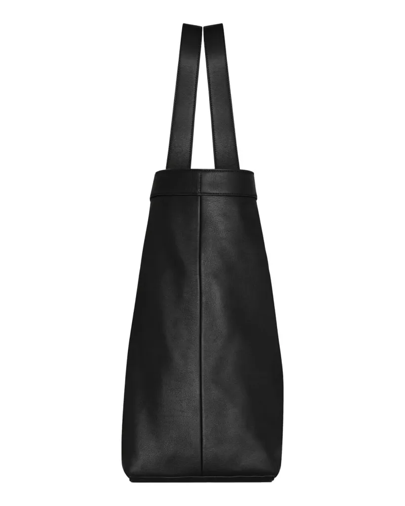 Saint Laurent Men's Large Tote Bag Black Calfskin Handbags Hand Black