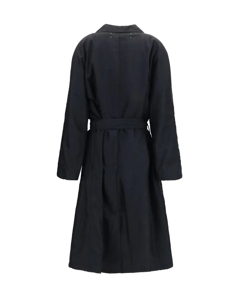Maison Margiela Double-Breasted Wool Coat — Black Black