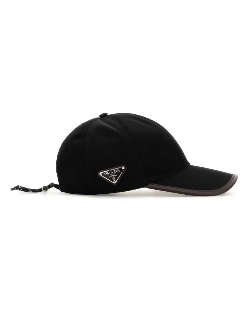 Prada Men's Black Re-Nylon Baseball Cap Nero Cappelli Hat Black