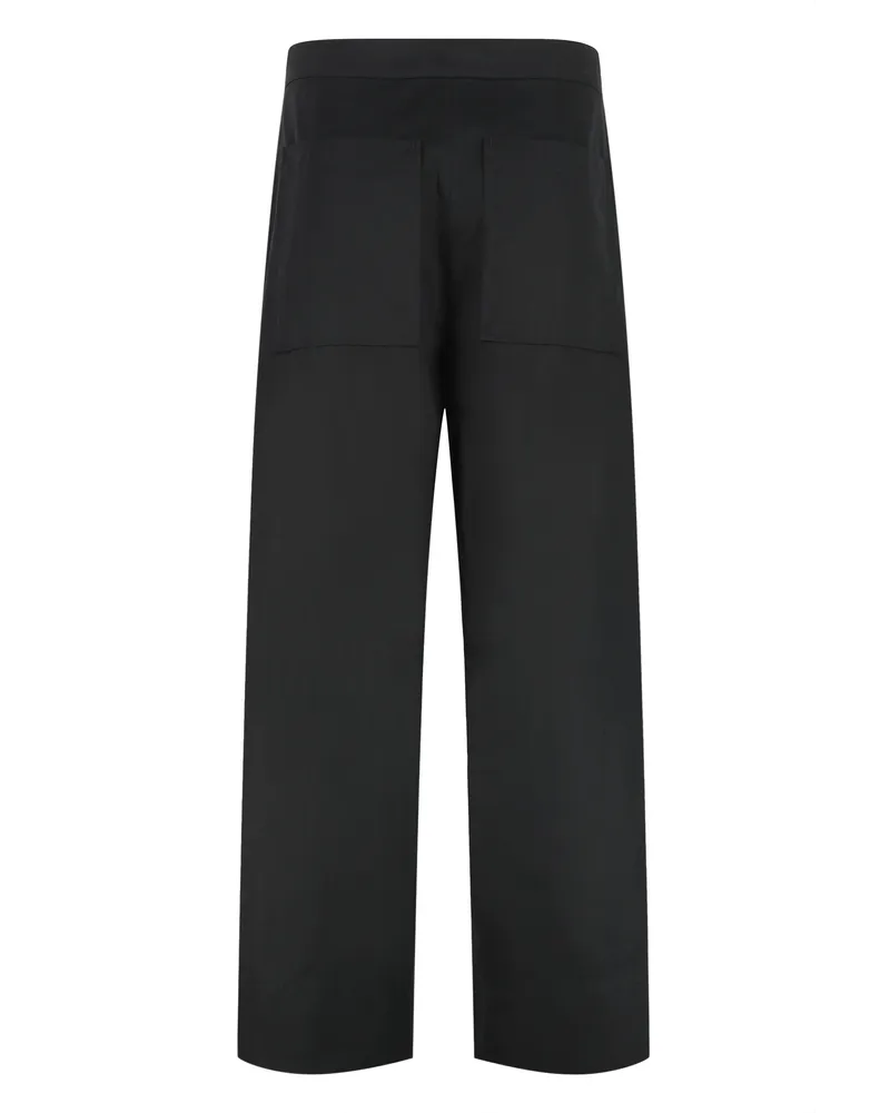 Totême Women's Trousers Wide-Leg Black Cotton Black