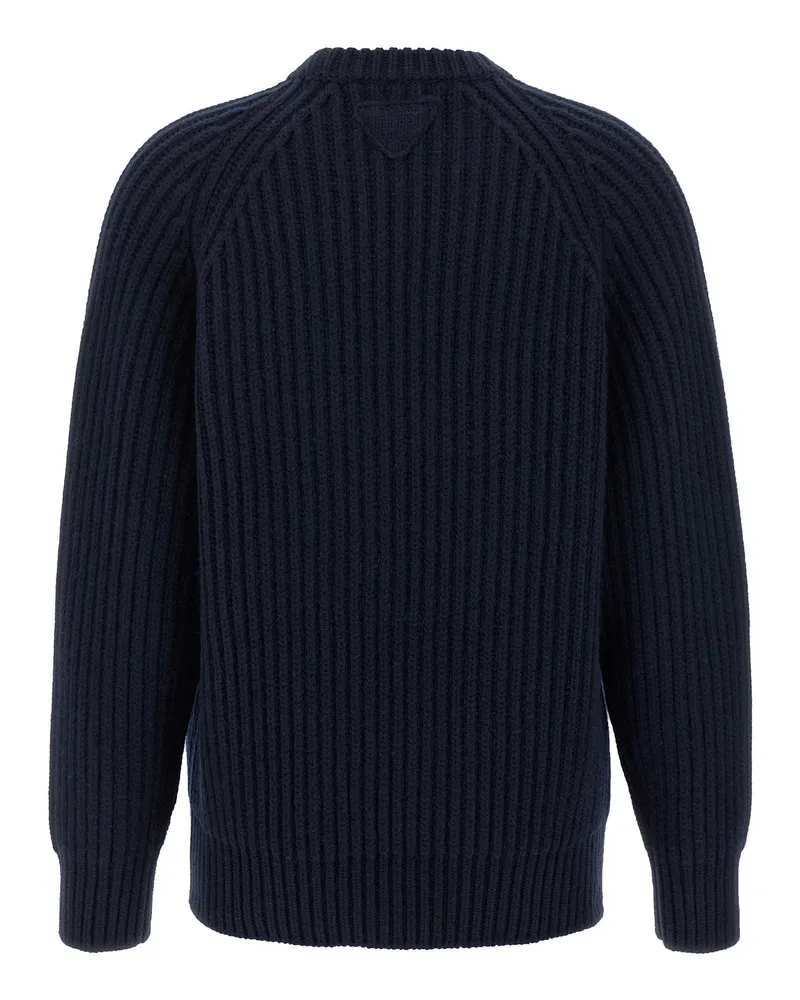 Prada Metal Brooch Detail Sweater — Navy Navy