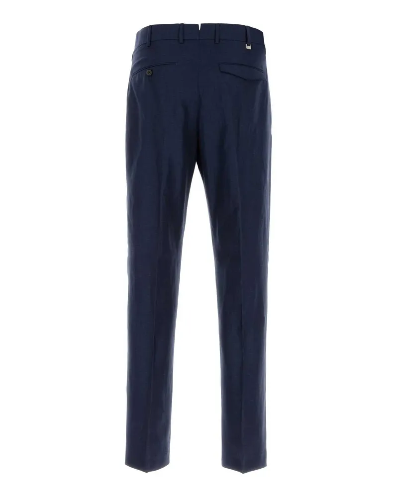 PT TORINO Men's Blue Wool Blend Michael Pant 0360 Exterior: Virgin Linen Pantaloni Navy