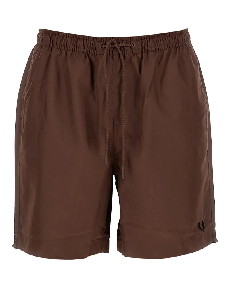 Fred Perry Recycled Polyester Swim Shorts — Brown Brown