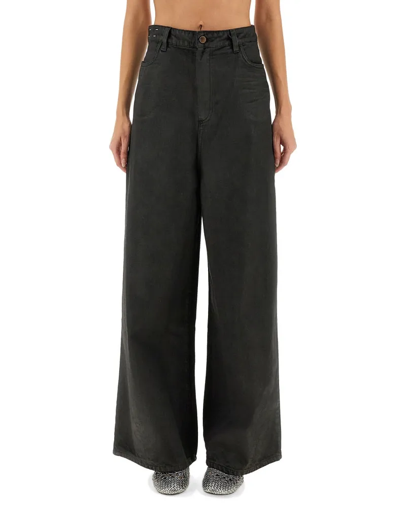 ALYSI Super Flare Jeans — Black Black