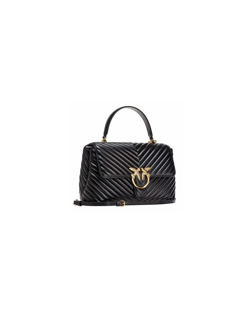 Pinko Women's Top Handle Bag Black Sheepskin - Top-Handle-Bags Black