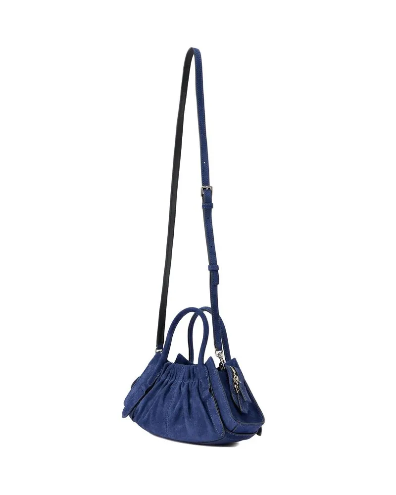 Marc Jacobs Christina Suede Shoulder Bag — Navy Navy