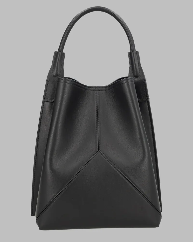 Victoria Beckham Calf Leather Bucket Bag — Black Black