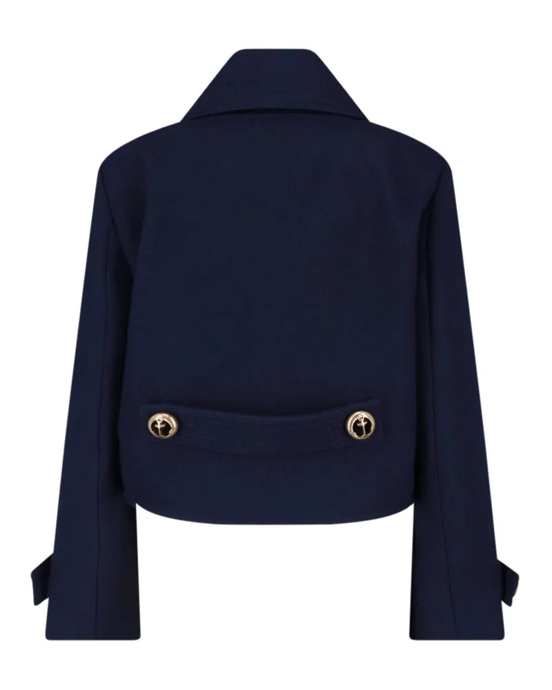 Balenciaga Women's Jackets Blue Wool Navy