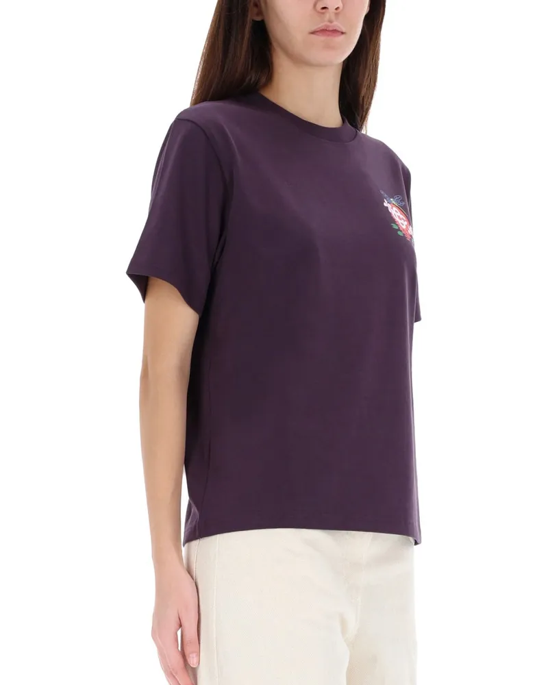 Casablanca Paris Organic Cotton With Floral Print T-Shirt — Purple Purple