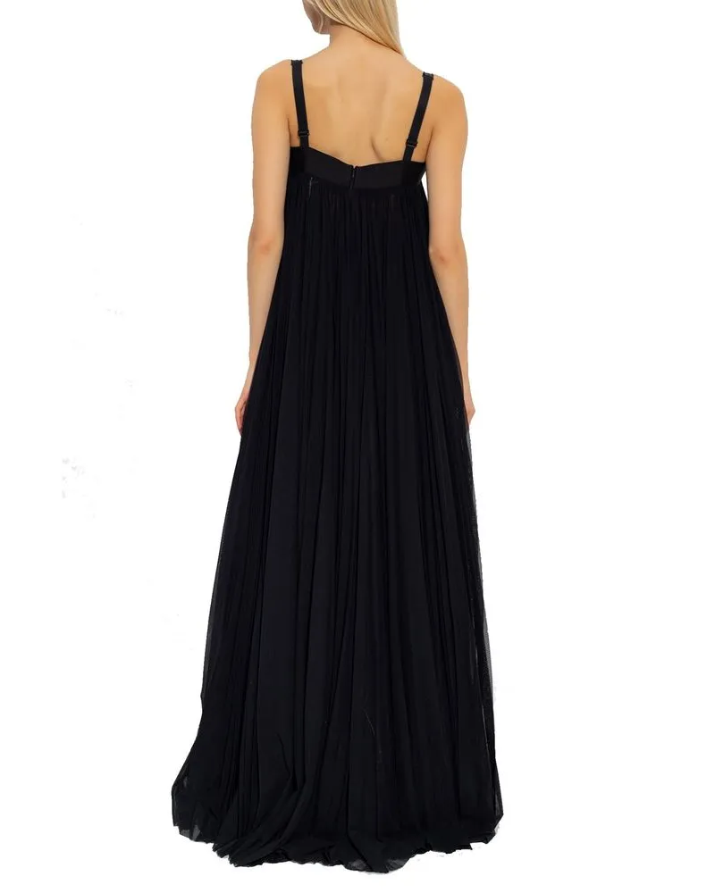 Dolce & Gabbana Pleated Cotton Dress — Black Black