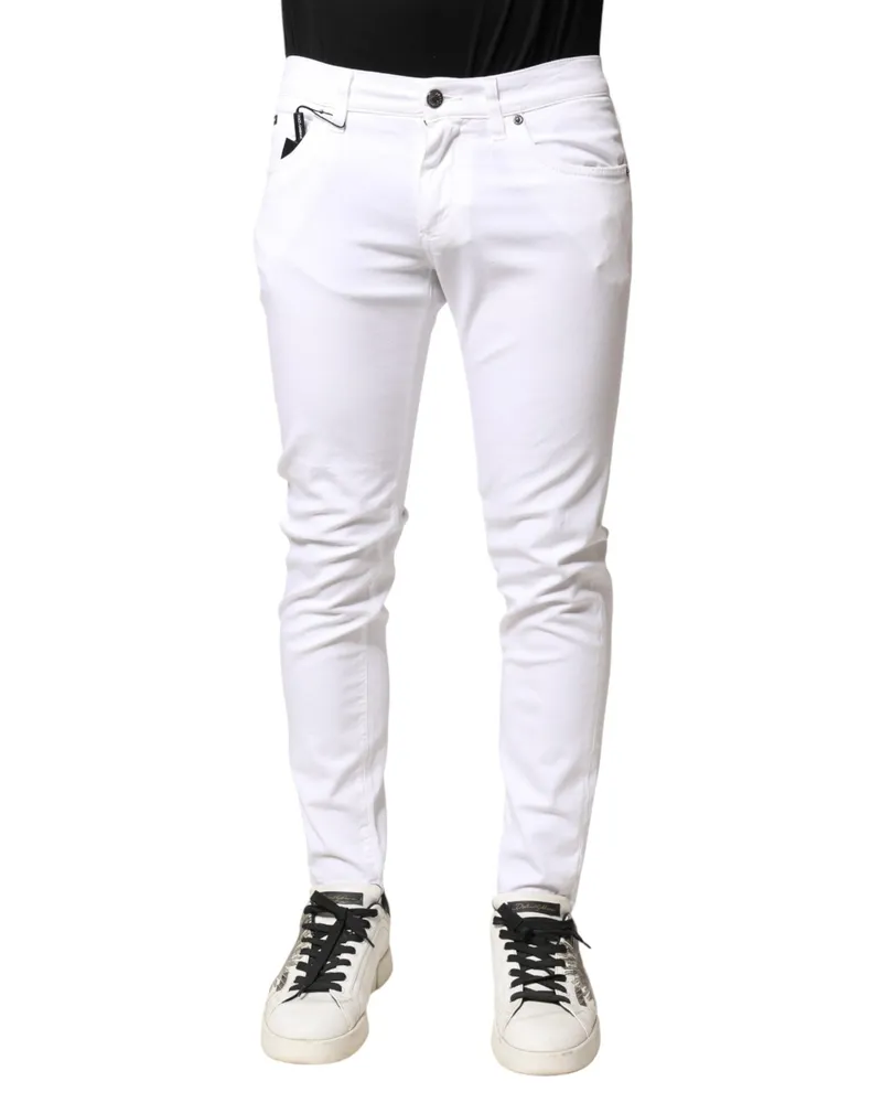 Dolce & Gabbana Cotton Stretch Skinny Jeans — White White