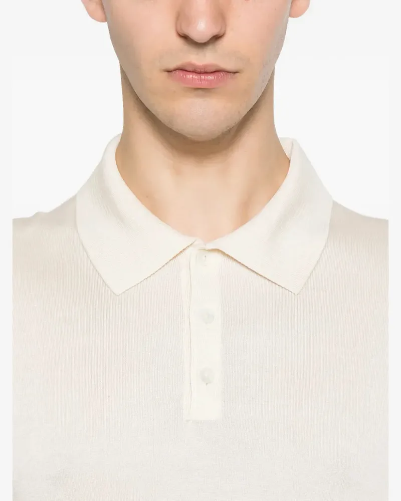 PANICALE Cashmere Men's Short-Sleeve Polo Shirt Ss26 M Cream