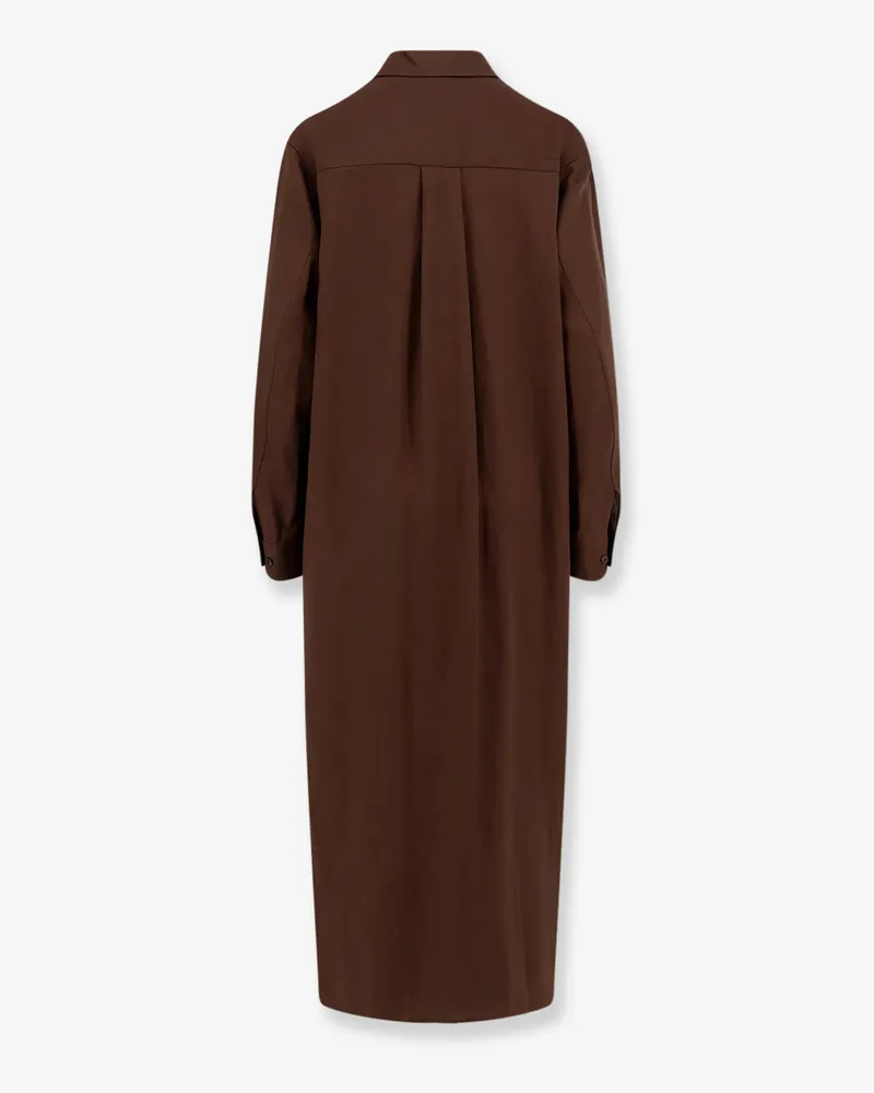 Hevò Women's Chemisier Dress Brown Linen Brown