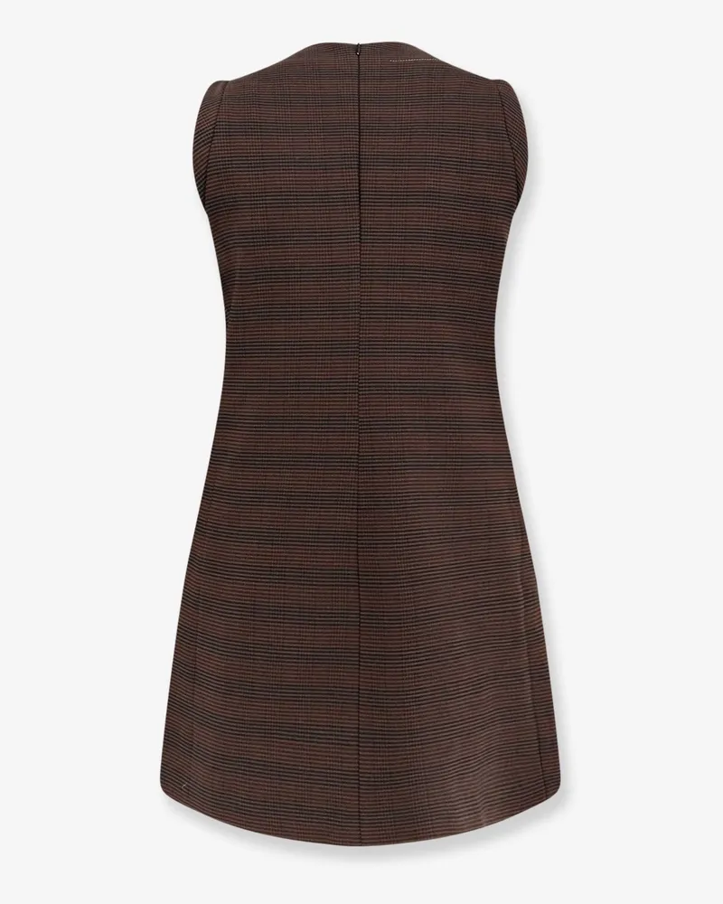 Maison Margiela Women's Wool Blend Short Dress Brown Polyester Brown