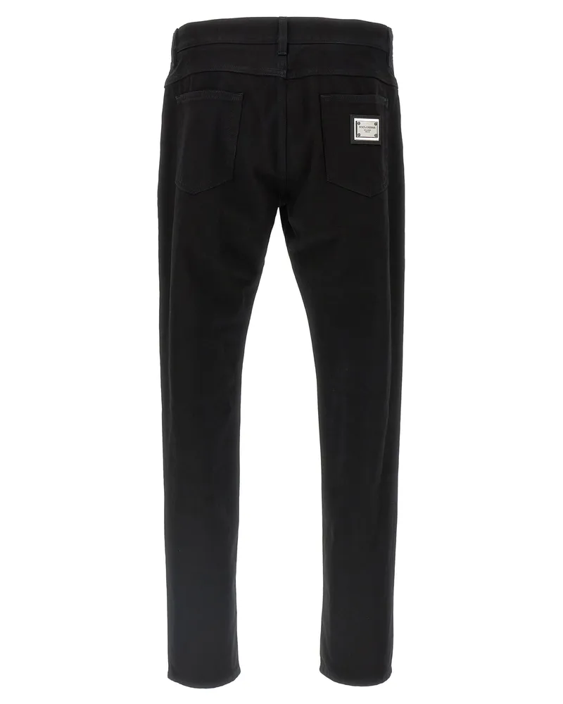 Dolce & Gabbana Men's Black Cotton Straight-Leg Jeans Clothing Black