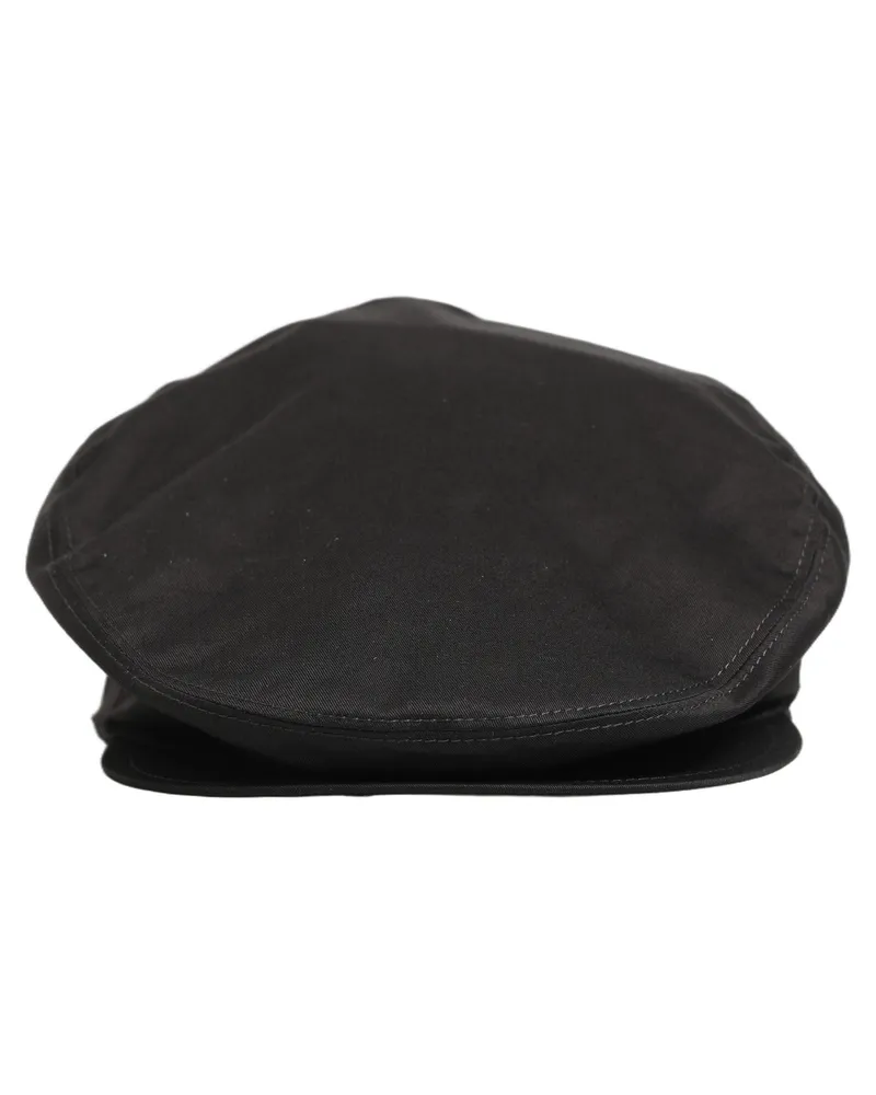 Dolce & Gabbana HAT9998 Cotton-Stretch Newsboy Flat Cap — Black Black