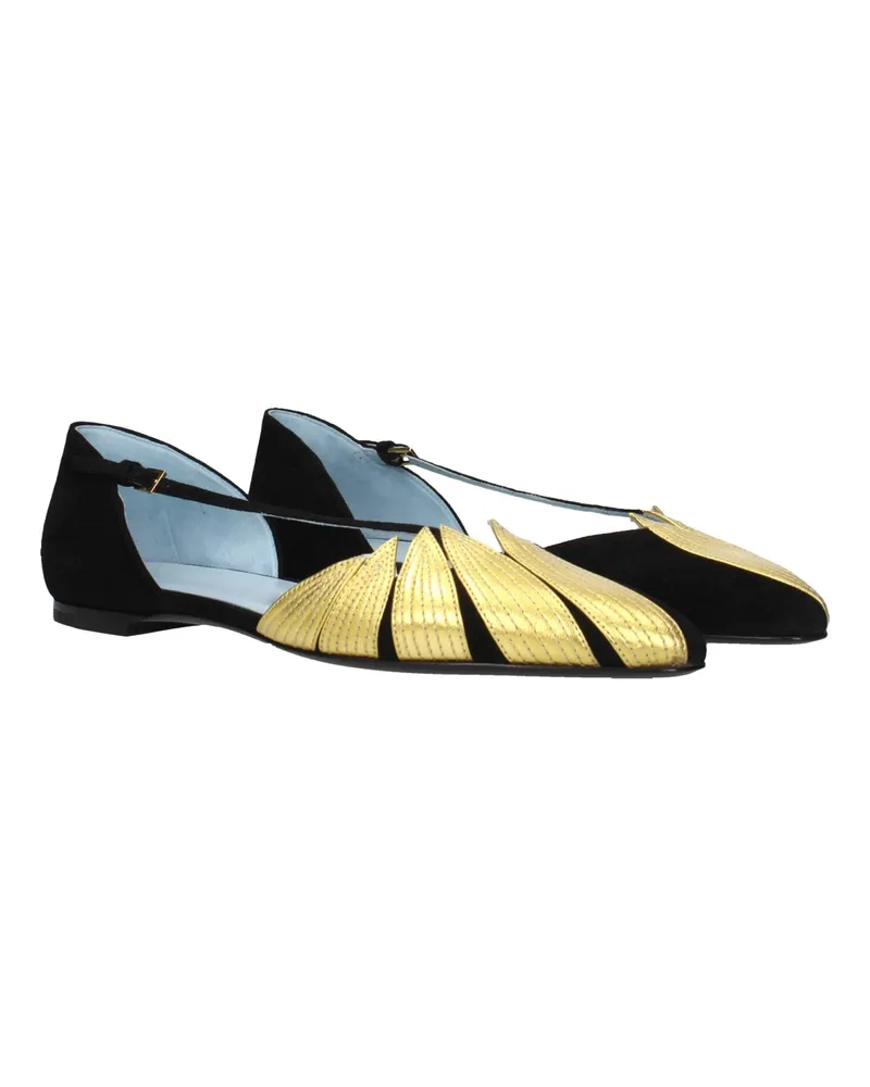 Valentino Garavani Women's Black Leather Flat Sandals Black