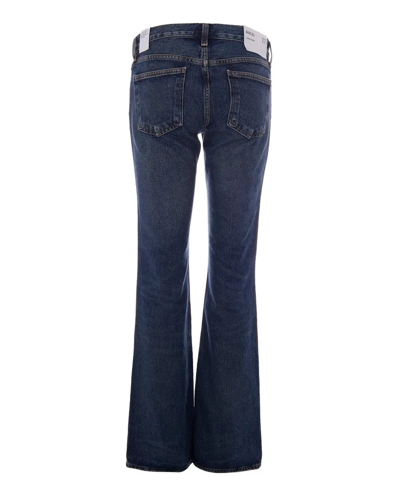 AGOLDE Women's Jeans Low Rise Boot Dark Tinted Indigo Combination (dark Indigo) Regenerative Cotton Blue