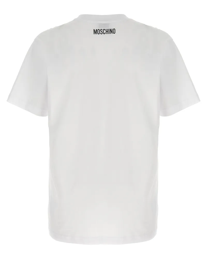 Moschino Logo-Printed Organic Cotton T-Shirt — White White
