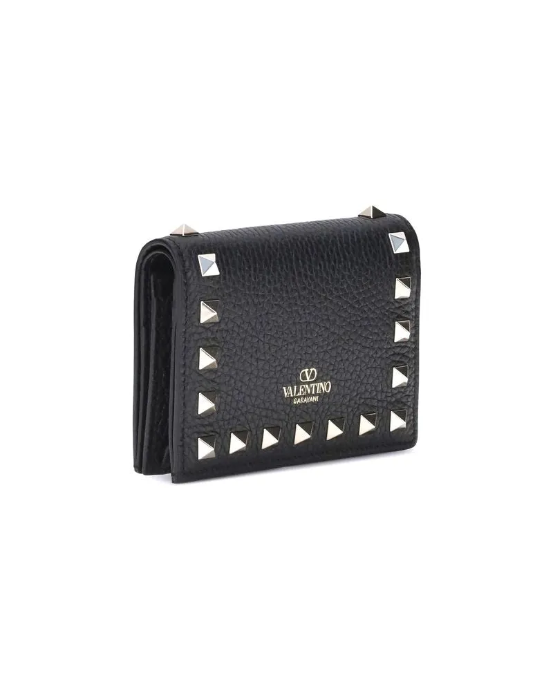 Valentino Garavani Women's Black Calf Leather Bos Taurus Wallet Black