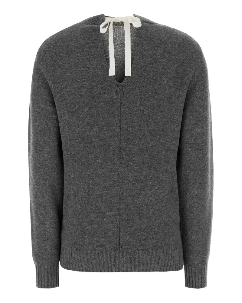 Carven Cashmere Crew Sweater — Gray Gray
