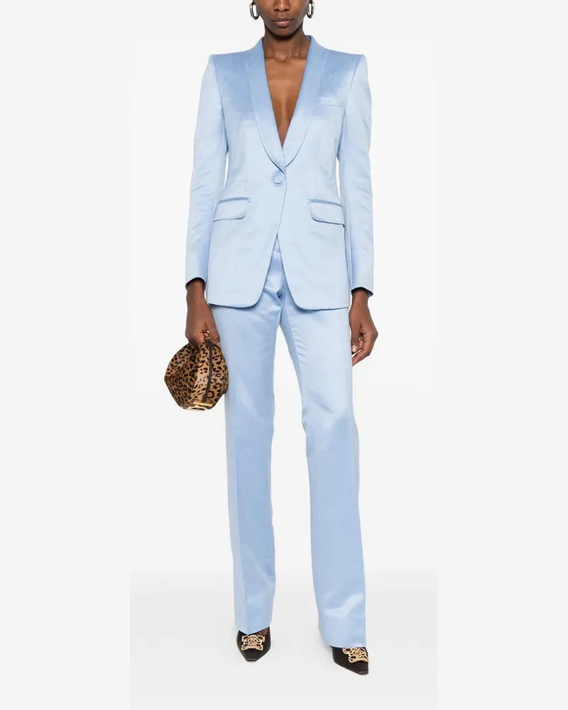 Tom Ford Women's Trousers Light Blue Cotton Blue
