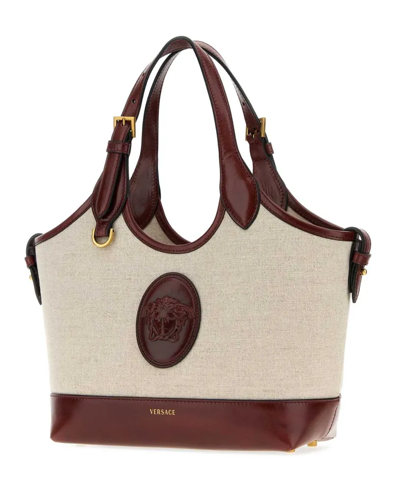Versace Women's Cappuccino Canvas Riviã¨re Handbag Beigepalisandro Borse A Mano Bag Beige