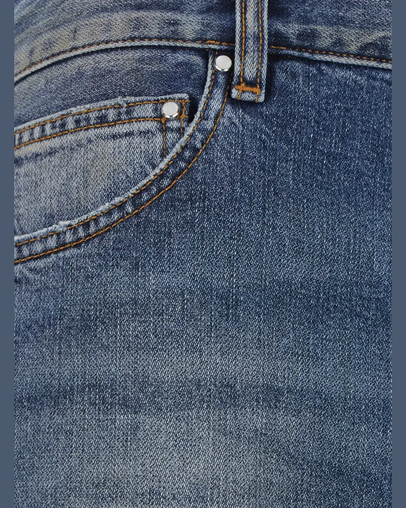 Amiri Flare Cut Cotton Jeans — Blue Blue