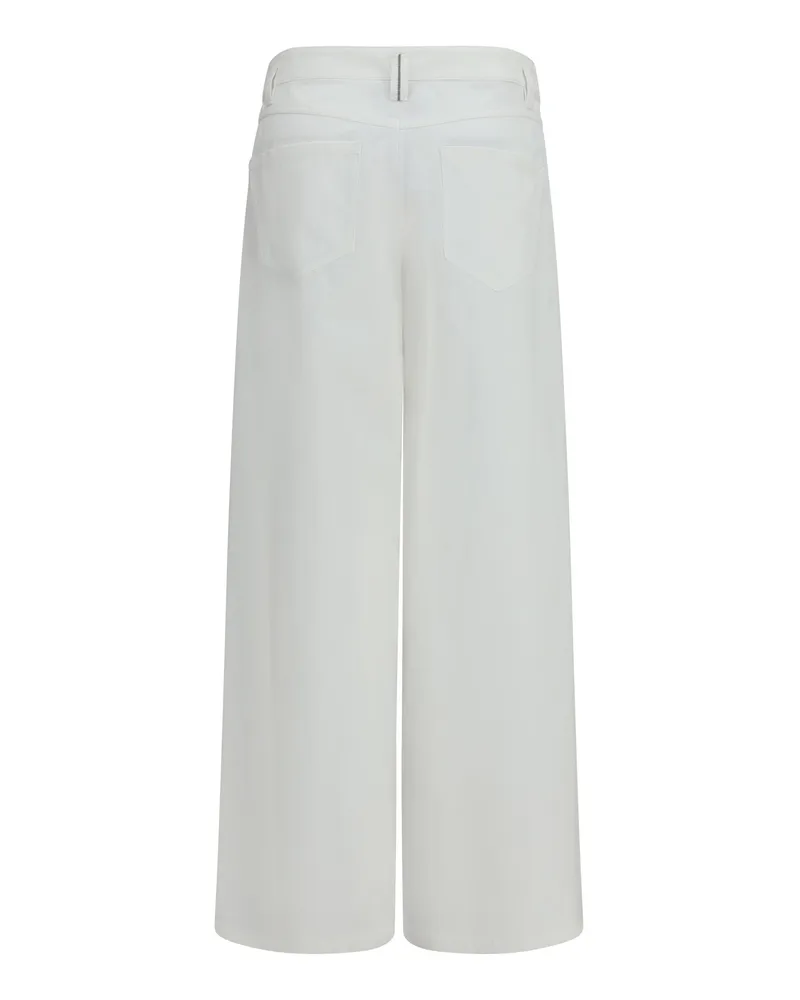 Brunello Cucinelli Straight-Leg Cotton Trousers — White White
