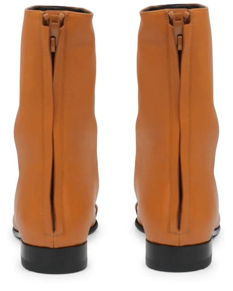 Celine Leather Horsebit Boots — Brown Brown
