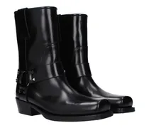 Studded Leather Boots — Black