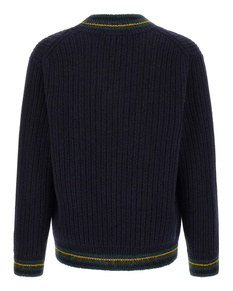 Lacoste Ribbed Wool-Alpaca Blend Sweater — Navy Navy