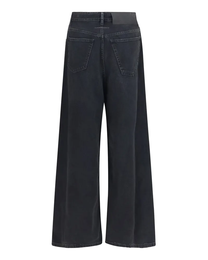Maison Margiela Women's Straight-Leg Stretch Denim Jeans Black Cotton Black