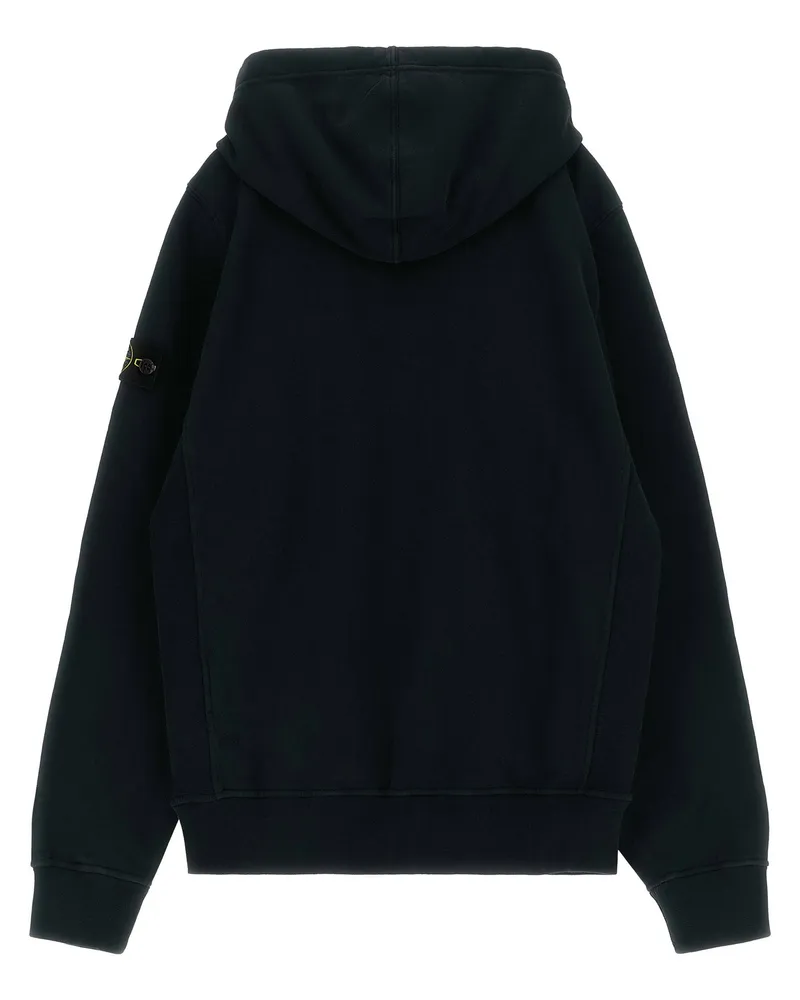 Stone Island Badge Logo Hoodie — Black Black