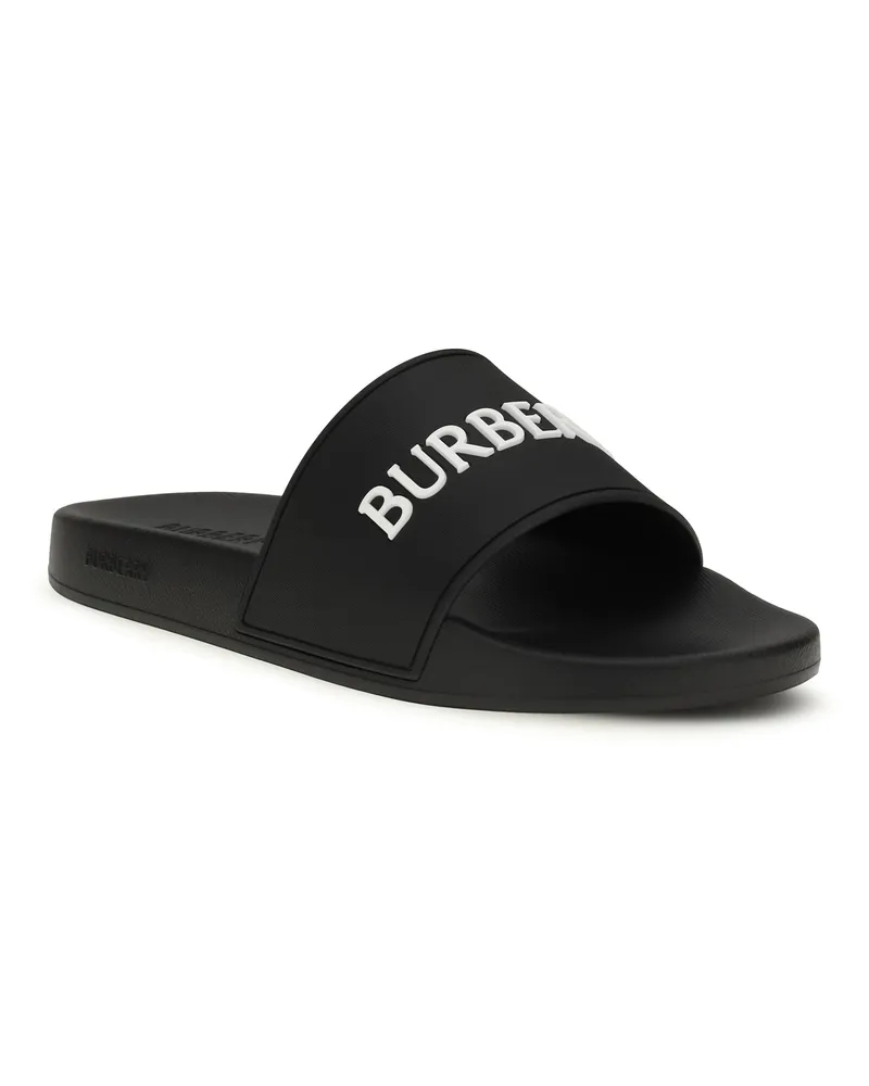 Burberry Women's Logo Slippers Black-White Sandal Black/white Black