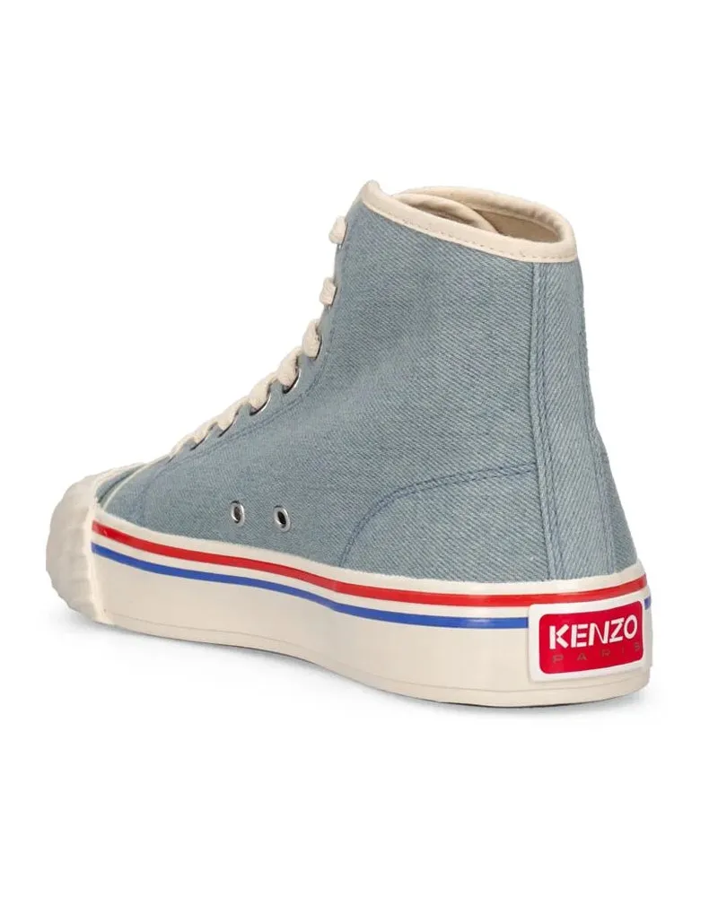 Kenzo Women's school Logo High-Top Sneakers Blue Shoes Blue