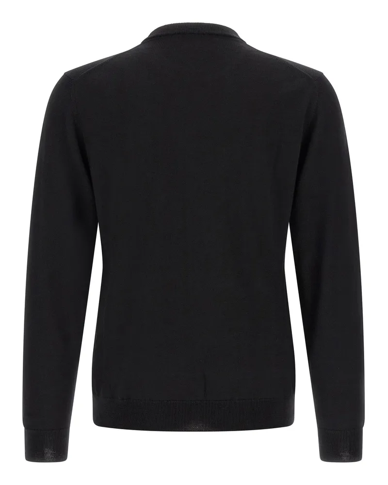 Zanone Virgin Wool Crewneck Sweater — Black Black