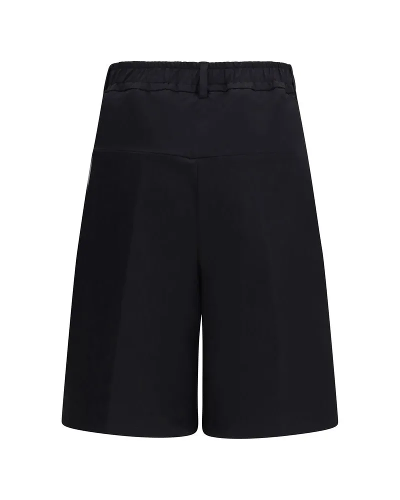 GCDS Men's Black Cotton Bermuda Shorts Black
