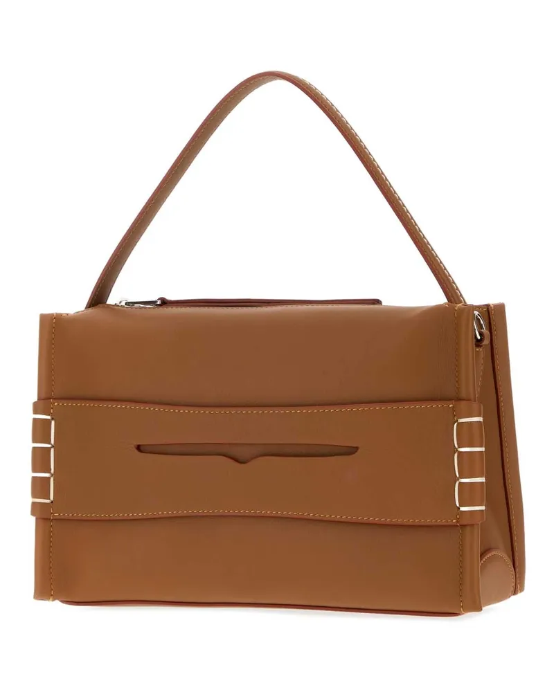 J.W.Anderson Women's Loafer Shoulder Bag Tan Leather Brown