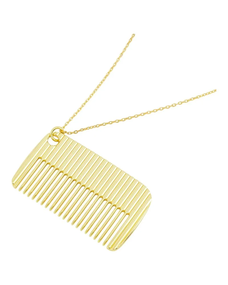 AMI Paris Comb Pendant Chain Necklace — Gold Gold