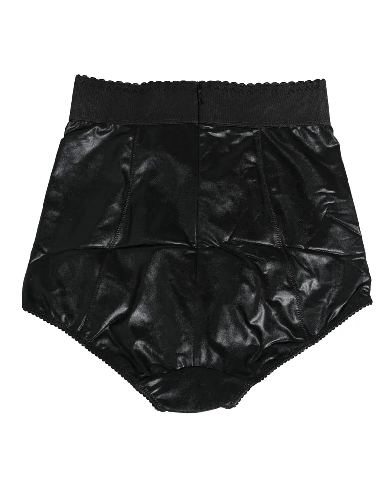 Dolce & Gabbana Women Black High Waisted Slip Girdle Panty Underwear Elastane Polyester Clothing Black