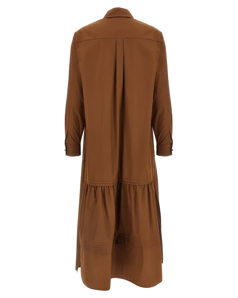 Max Mara Women's Brown Cotton Long Dress Brown