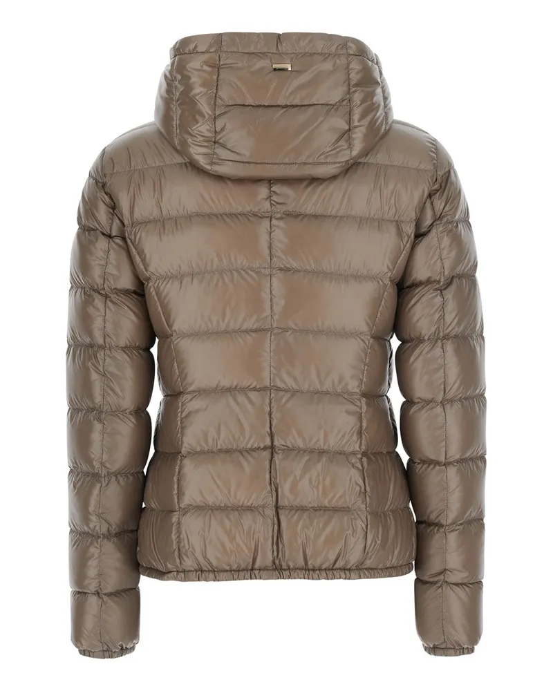 Herno Women's Hooded Short Puffer Jacket Giada Beige Polyamide Beige