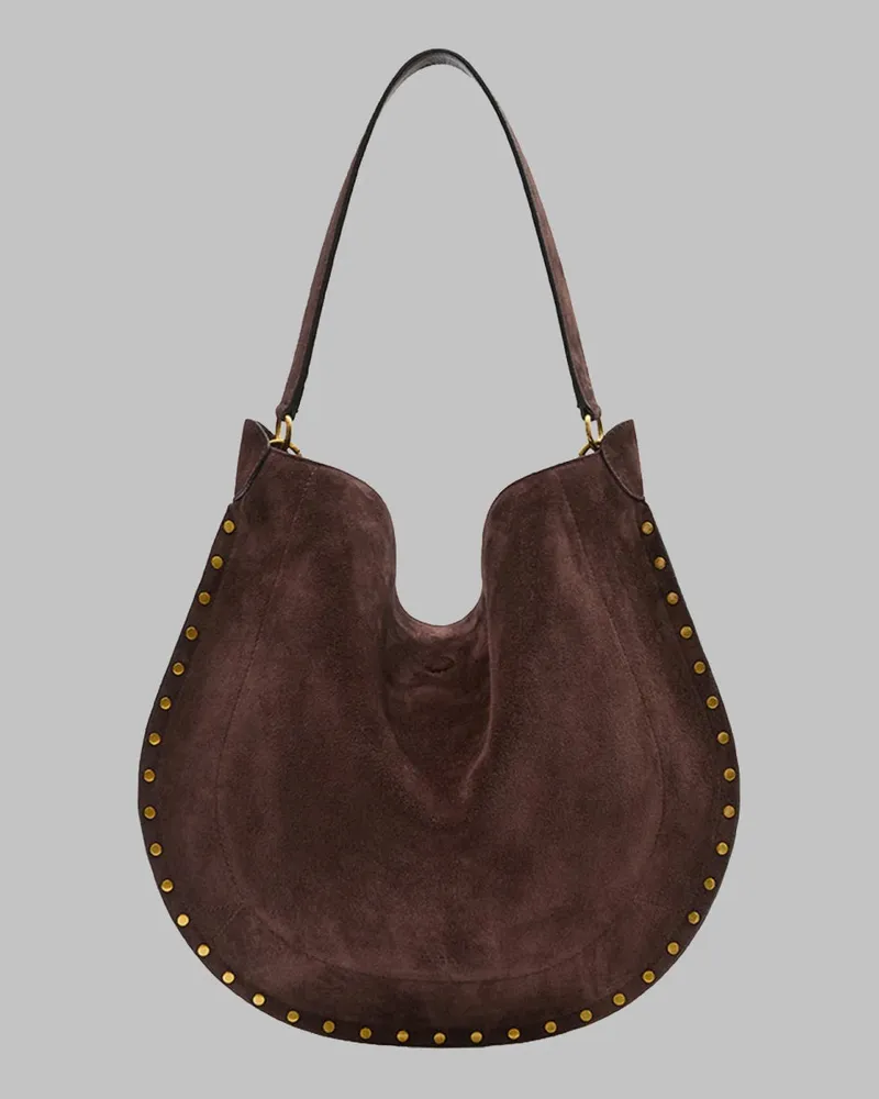 Isabel Marant Women's Shoulder Bag Oskan Hobo Soft Brown Calf Leather Brown