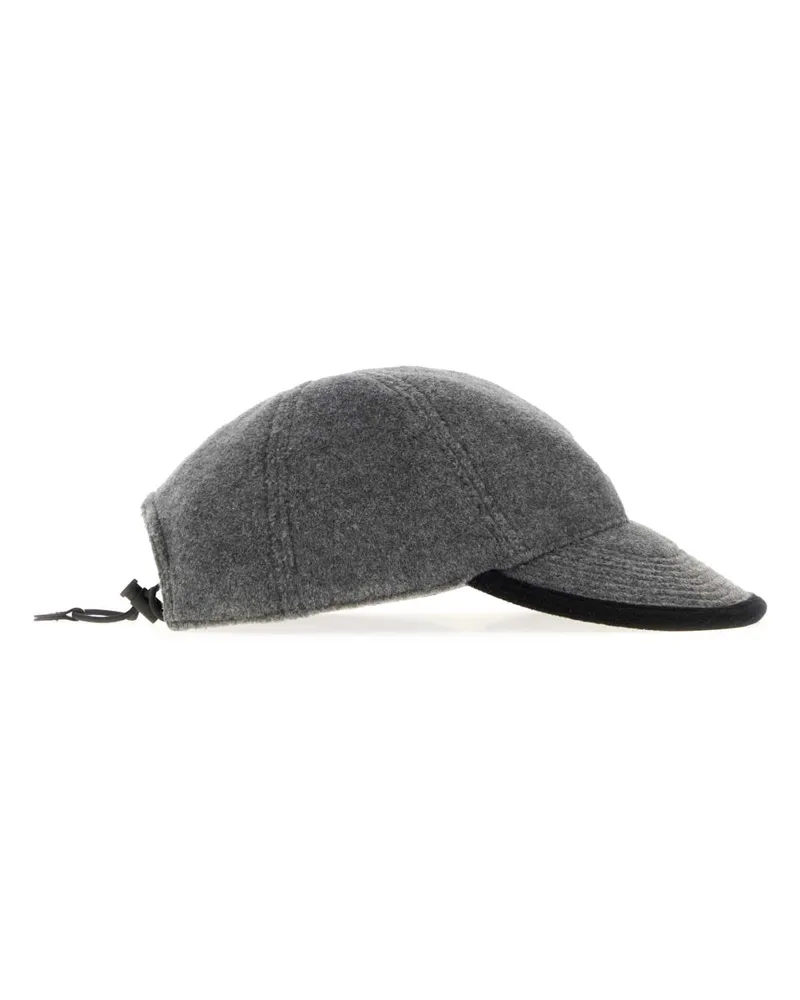 Miu Miu Women Grey Flannel Baseball Cap Grigio Cappelli E Fasce Per Capelli Hat Gray