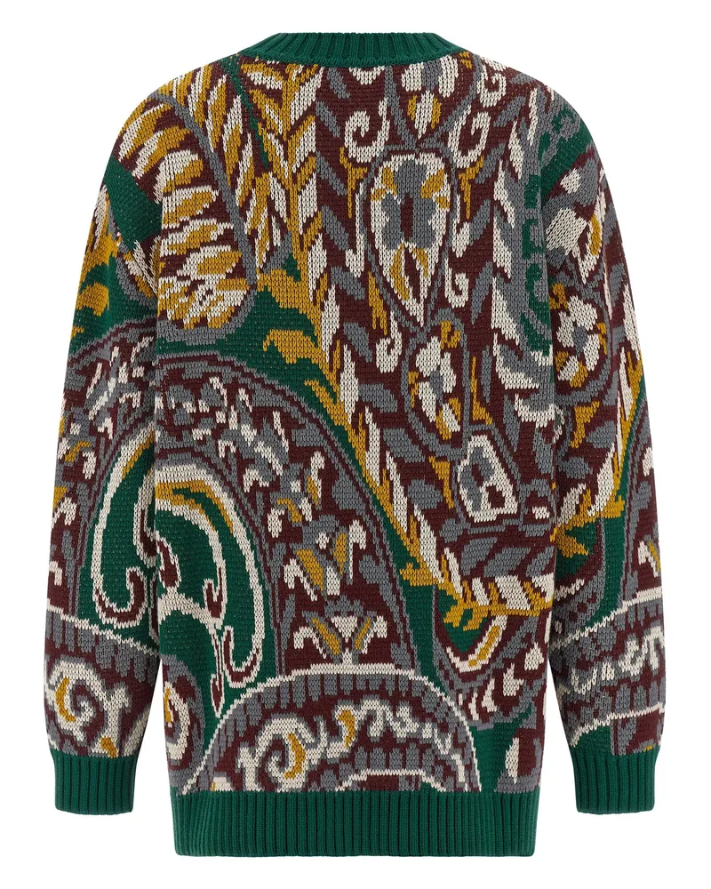 Etro Wool Jacquard Sweater — Green Green