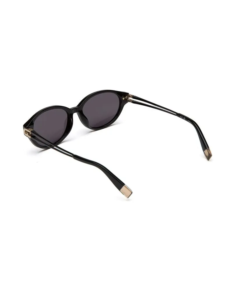 Furla SFUB31 Oval Acetate Frame Sunglasses — Black Black